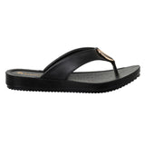 Inblu Women Black V-Shape Sandal with Slip-on Closure (BM60_BLACK)