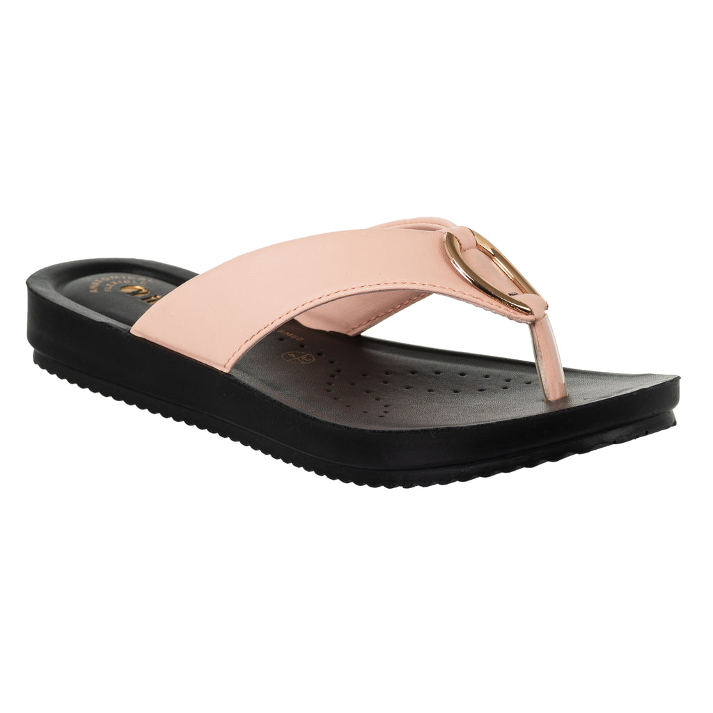 Inblu Women Pink Thong Style Sandal with Slip-On Closure (BM60_NUDE PINK)