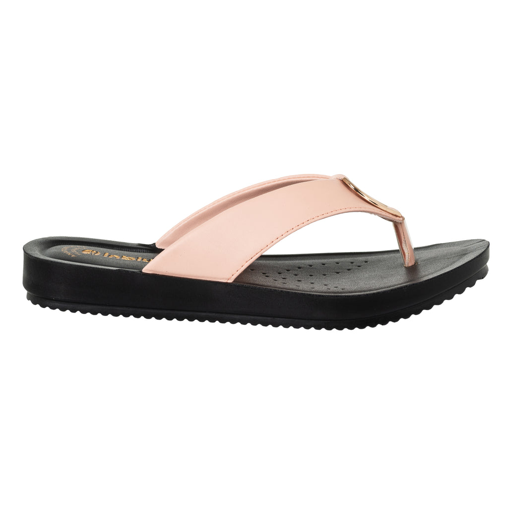 Inblu Women Pink Thong Style Sandal with Slip-On Closure (BM60_NUDE PINK)