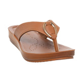 Inblu Women Tan V-Shape Flat Sandal with Buckle Styling (BM60_TAN)