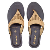 Inblu Women Beige Slip-On V-Shape Sandal with Laser Cut & Buckle Styling Upper (BM76_BEIGE)