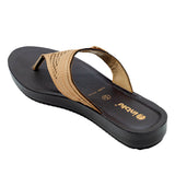 Inblu Women Beige Slip-On V-Shape Sandal with Laser Cut & Buckle Styling Upper (BM76_BEIGE)