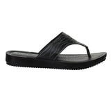 Inblu Women Black Thong Style Sandal with Laser Cut Upper & Slip-on Closure (BM77_BLACK)