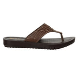Inblu Women Brown Thong Style Sandal with Laser Cut Upper & Slip-on Closure (BM77_BROWN)