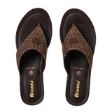 Inblu Women Brown Thong Style Sandal with Laser Cut Upper & Slip-on Closure (BM77_BROWN)