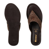 Inblu Women Brown Thong Style Sandal with Laser Cut Upper & Slip-on Closure (BM77_BROWN)