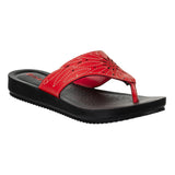 Inblu Women Red Thong Style Sandal with Laser Cut Upper & Slip-on Closure (BM77_RED)