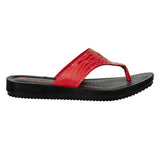 Inblu Women Red Thong Style Sandal with Laser Cut Upper & Slip-on Closure (BM77_RED)