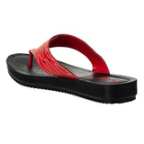 Inblu Women Red Thong Style Sandal with Laser Cut Upper & Slip-on Closure (BM77_RED)