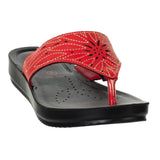 Inblu Women Red Thong Style Sandal with Laser Cut Upper & Slip-on Closure (BM77_RED)