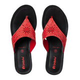 Inblu Women Red Thong Style Sandal with Laser Cut Upper & Slip-on Closure (BM77_RED)