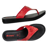Inblu Women Red Thong Style Sandal with Laser Cut Upper & Slip-on Closure (BM77_RED)