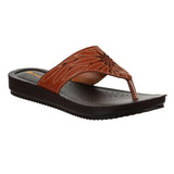 Inblu Women Tan Thong Style Sandal with Laser Cut Upper & Slip-on Closure (BM77_TAN)
