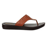 Inblu Women Tan Thong Style Sandal with Laser Cut Upper & Slip-on Closure (BM77_TAN)