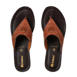 Inblu Women Tan Thong Style Sandal with Laser Cut Upper & Slip-on Closure (BM77_TAN)