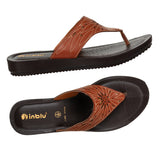 Inblu Women Tan Thong Style Sandal with Laser Cut Upper & Slip-on Closure (BM77_TAN)