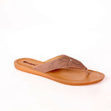Inblu Women Mauve V-Shape Sandal with Laser Cut Floral Upper & Slip-on Closure (BMQ7_MAUVE)