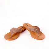 Inblu Women Mauve V-Shape Sandal with Laser Cut Floral Upper & Slip-on Closure (BMQ7_MAUVE)
