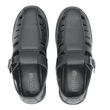 Inblu Men Black Fisherman Sandal with Buckle Closure (CM01_BLACK)