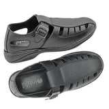 Inblu Men Black Fisherman Sandal with Buckle Closure (CM01_BLACK)