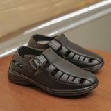 Inblu Men Black Fisherman Sandal with Buckle Closure (CM01_BLACK)