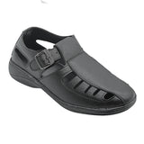 Inblu Men Black Fisherman Sandal with Buckle Closure (CM01_BLACK)