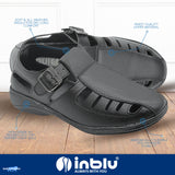 Inblu Men Black Fisherman Sandal with Buckle Closure (CM01_BLACK)