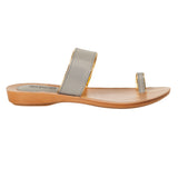 Aerowalk Women Grey Toe Ring Sandal With Textured Upper & Slip-on Closure (CN03_GREY)