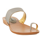 Aerowalk Women Grey Toe Ring Sandal With Textured Upper & Slip-on Closure (CN03_GREY)