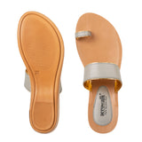 Aerowalk Women Grey Toe Ring Sandal With Textured Upper & Slip-on Closure (CN03_GREY)