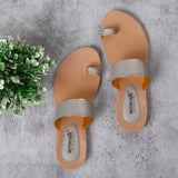 Aerowalk Women Grey Toe Ring Sandal With Textured Upper & Slip-on Closure (CN03_GREY)