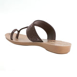 Aerowalk Women Brown T-Shape Flat Sandal with Laser Cut Upper (CN47_BROWN)