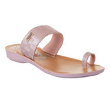 Aerowalk Women Pink Toe Ring Sandal With Textured Upper & Slip-on Closure (CN68_M.PINK)
