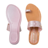 Aerowalk Women Pink Toe Ring Sandal With Textured Upper & Slip-on Closure (CN68_M.PINK)