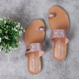 Aerowalk Women Pink Toe Ring Sandal With Textured Upper & Slip-on Closure (CN68_M.PINK)