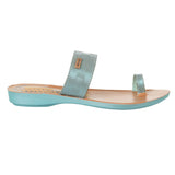 Aerowalk Women Sea Green Toe Ring Sandal With Textured Upper & Slip-on Closure (CN68_M.SEA GREEN)