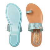 Aerowalk Women Sea Green Toe Ring Sandal With Textured Upper & Slip-on Closure (CN68_M.SEA GREEN)