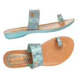 Aerowalk Women Sea Green Toe Ring Sandal With Textured Upper & Slip-on Closure (CN68_M.SEA GREEN)