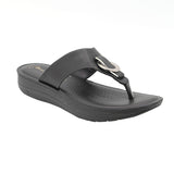 Inblu Women Black Thong Style Sandal with Embelished Upper (CR08_BLACK)