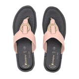 Inblu Women Nude Pink Thong Style Sandal with Embelished Upper (CR08_N.PINK)