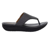 Inblu Women Black Thong Flat Sandal with Textured Upper (CR43_BLACK)