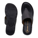 Inblu Women Black Thong Flat Sandal with Textured Upper (CR43_BLACK)