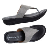 Inblu Women Grey Thong Flat Sandal with Textured Upper (CR43_GREY)