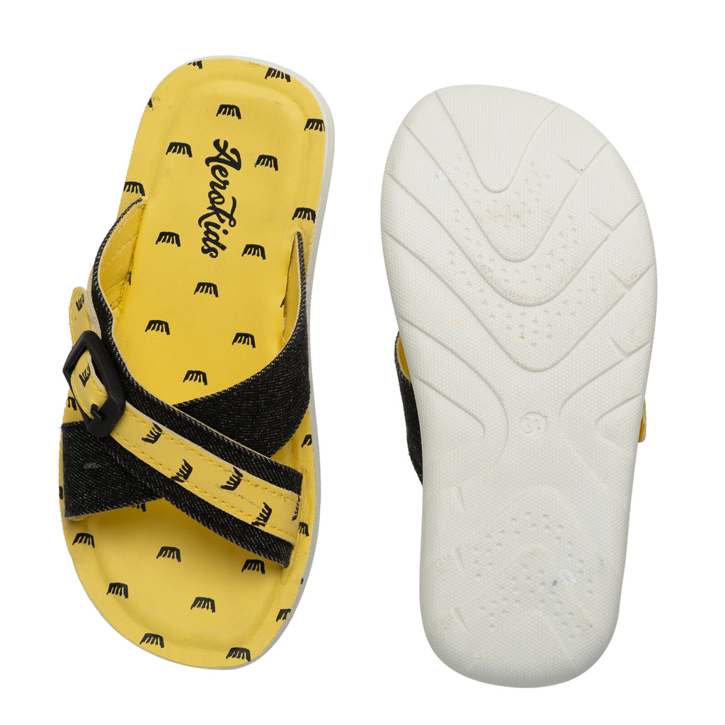 Aerokids Boys Yellow Lightweight Flip Flops (CS32 _YELLOW)