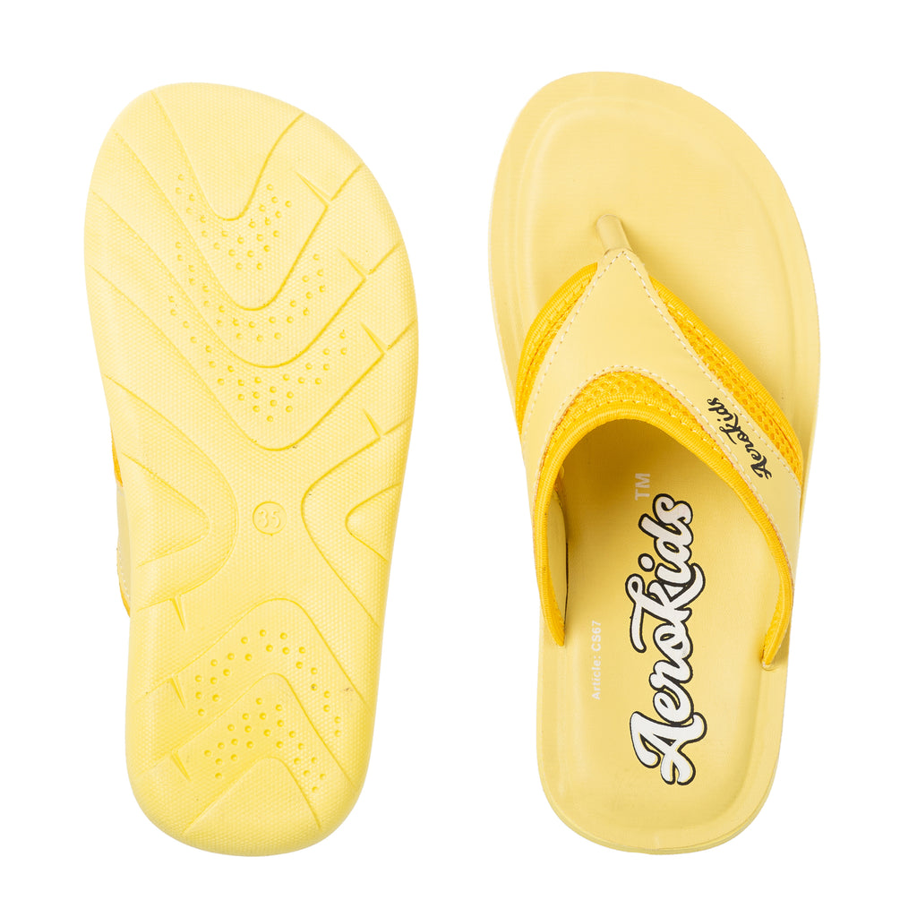 Aerokids Boys Yellow Thong Style Lightweight Sandal (CS67_YELLOW)
