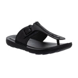 Aerokids Boys Black T-Shape Lightweight Sandal with Buckle Styling (CS95_BLACK)