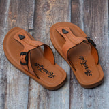 Aerokids Boys Tan T-Shape Lightweight Sandal with Buckle Styling (CS95_TAN)