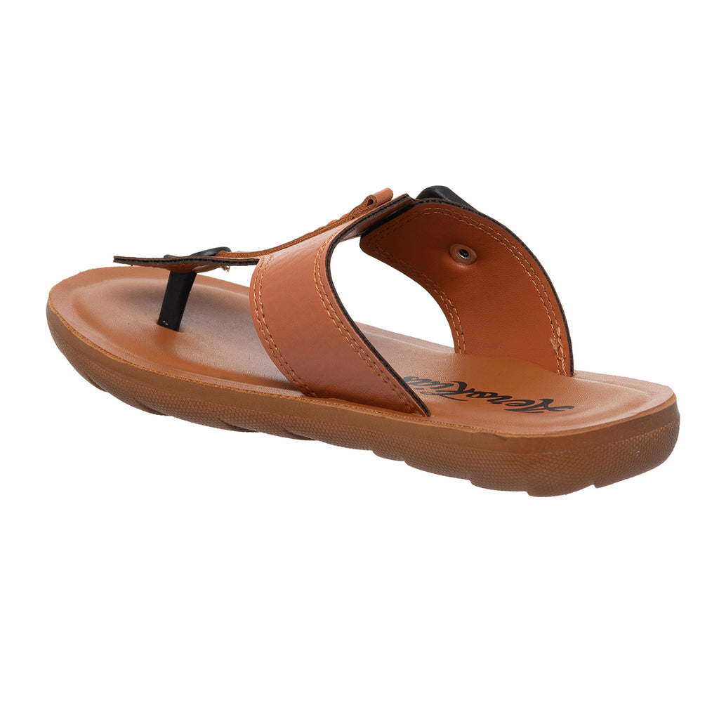 Aerokids Boys Tan T-Shape Lightweight Sandal with Buckle Styling (CS95_TAN)