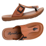Aerokids Boys Tan T-Shape Lightweight Sandal with Buckle Styling (CS95_TAN)