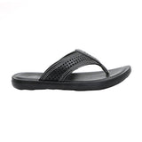 Aerokids Boys Black Thong Style Sandal with Perforated Upper (CS96_BLACK)